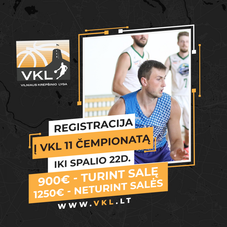 11-asis Top Sport - VKL krepšinio čempionatas: REGISTRACIJA 